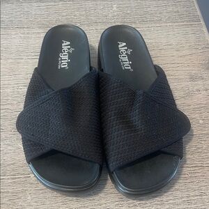 Alegria Women's‎ Textured Braided Black Sandals Size EU 40